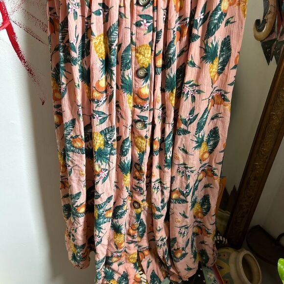 C&C California Pink Pineapple Print Midi Dress - Picture 10 of 16